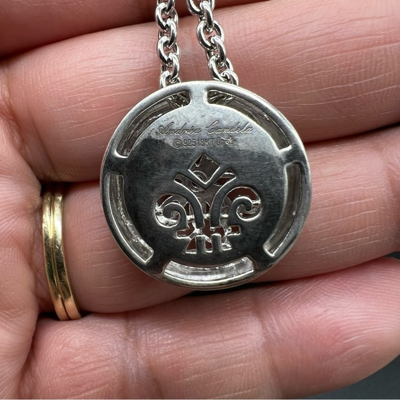 ANDREA CANDELA 18K Diamond Sterling Silver 20” Ornate Filagree Necklace - Picture 5 of 12